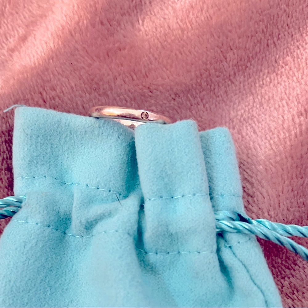 Tiffany Elsa peretti diamond stacking ring size 7